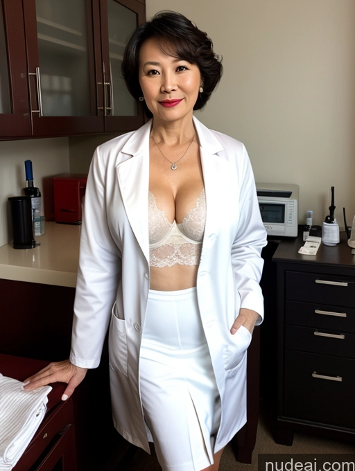 related ai porn images free for Milf Perfect Boobs Lipstick Pixie Bra Doctor Lab Coat Cleavage Partially Nude Dark Lighting 60s Chinese Spreading Legs