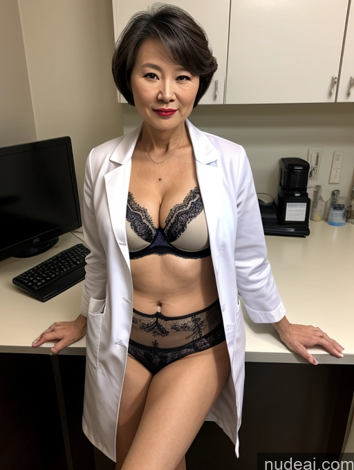 related ai porn images free for Milf Perfect Boobs Lipstick Pixie Bra Doctor Lab Coat Cleavage Partially Nude Dark Lighting 60s Chinese Spreading Legs