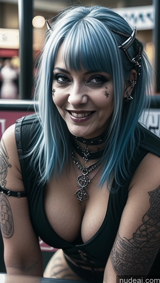 related ai porn images free for Milf Busty Perfect Boobs Laughing Blue Hair Nigerian Close-up View Gothic Punk Girl Mall