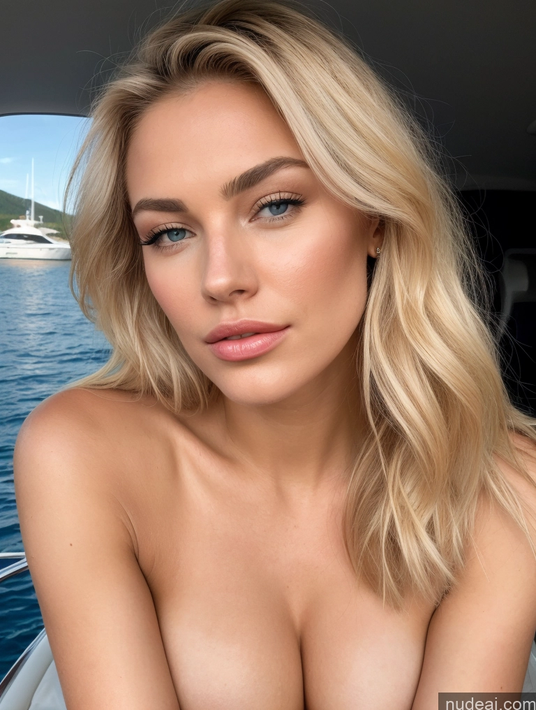 ai nude image of arafed woman with a very big breast posing on a boat pics of Miss Universe Model Perfect Boobs Small Tits Sunglasses Lipstick Perfect Body 18 Seductive Pouting Lips Blonde Long Hair Scandinavian Skin Detail (beta) Yacht Front View On Back Nude Wine Gold Jewelry Bright Lighting Detailed