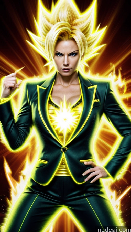 related ai porn images free for Suit Super Saiyan Powering Up Neon Lights Clothes: Yellow One