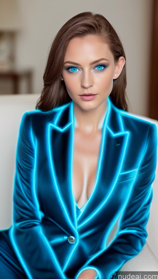 related ai porn images free for Suit Deep Blue Eyes Neon Lights Clothes: Blue