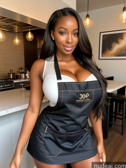 related ai porn images free for Bimbo One Busty Perfect Boobs Beautiful Big Ass Perfect Body Long Hair 30s Happy Brunette Film Photo Front View T-pose Apron Bright Lighting Detailed Sexy Face African Cafe