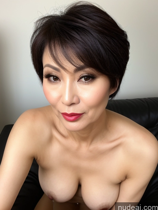 ai nude image of arafed asian woman with a very big breast posing for a picture pics of Milf Beautiful Lipstick Chinese Cumshot 50s Sexy Face Pouting Lips Pixie