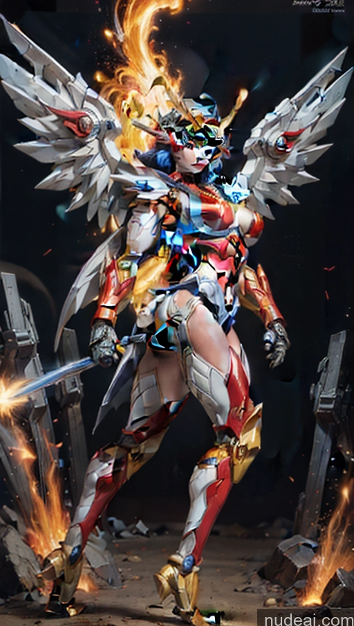 related ai porn images free for Bodybuilder Perfect Boobs Superhero SuperMecha: A-Mecha Musume A素体机娘 Has Wings Powering Up