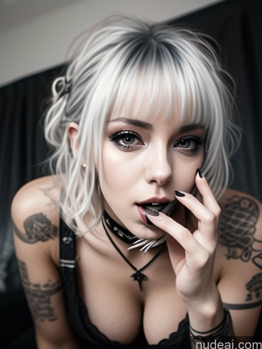 related ai porn images free for Busty Perfect Boobs Gothic Punk Girl One 18 German Nude White Hair Model Seductive Curly Hair Sexy Face Alternative Detailed Close-up View Blowjob Bedroom