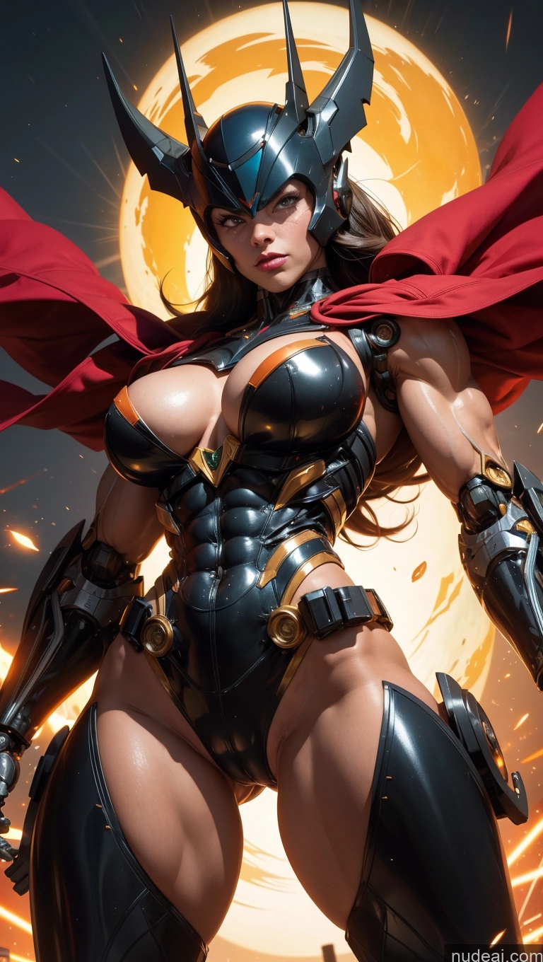 related ai porn images free for Bodybuilder Perfect Boobs SSS: A-Mecha Musume A素体机娘 Powering Up Batwoman Muscular Abs