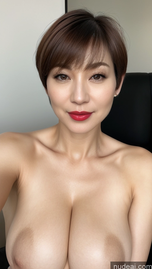 related ai porn images free for Woman Beautiful Close-up View One Huge Boobs Lipstick Fairer Skin Short Hair 40s Korean Detailed