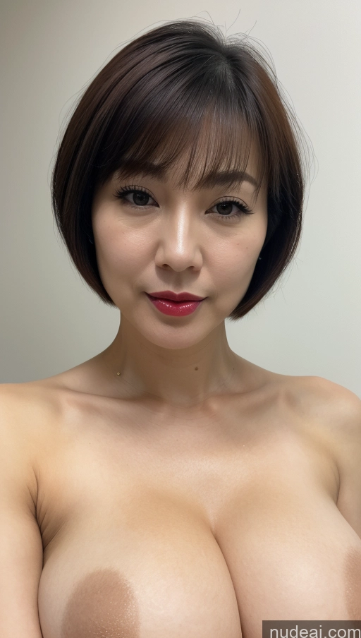 related ai porn images free for Woman Beautiful Close-up View One Huge Boobs Lipstick Fairer Skin Short Hair 40s Korean Detailed