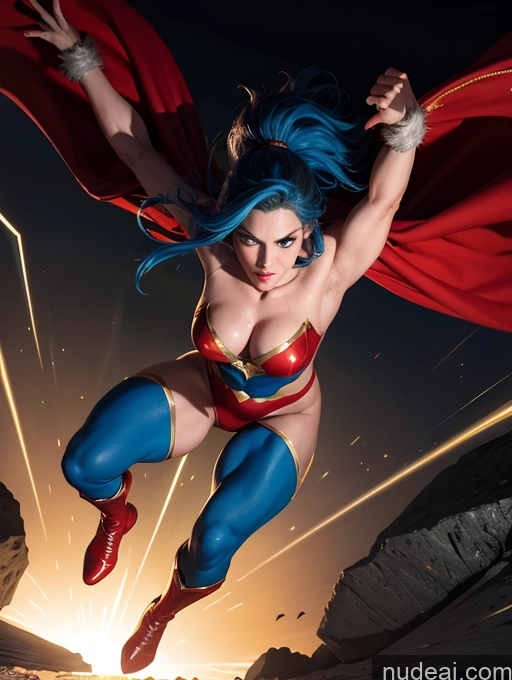 ai nude image of arafed woman in a red cape flying over a rocky area pics of 18 Fairer Skin Cave Superhero Small Tits Perfect Boobs Fur Jumping Thick Muscular Big Hips Abs Tall Blue Hair Powering Up Batwoman Serious Superheroine Fantasy Style Jeff Easley Bobcut Alternative