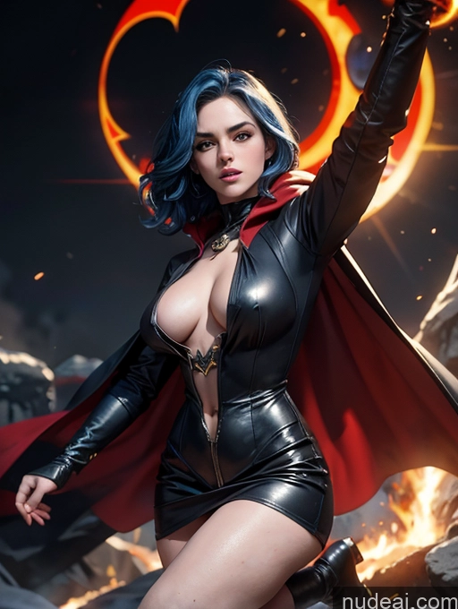 ai nude image of arafed woman in a black leather outfit with a red cape pics of 18 Fairer Skin Superhero Small Tits Perfect Boobs Jumping Thick Muscular Big Hips Abs Tall Blue Hair Powering Up Batwoman Serious Fantasy Style Jeff Easley Bobcut Witch Victorian Naked Hoodie 裸体卫衣 Detailed Athlete