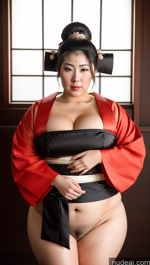 ai nude image of araffe woman in a kimono posing for a picture pics of Geisha Traditional Tribal Busty Perfect Boobs Beautiful Pubic Hair Perfect Body Fat Big Ass Hairy Women 60s