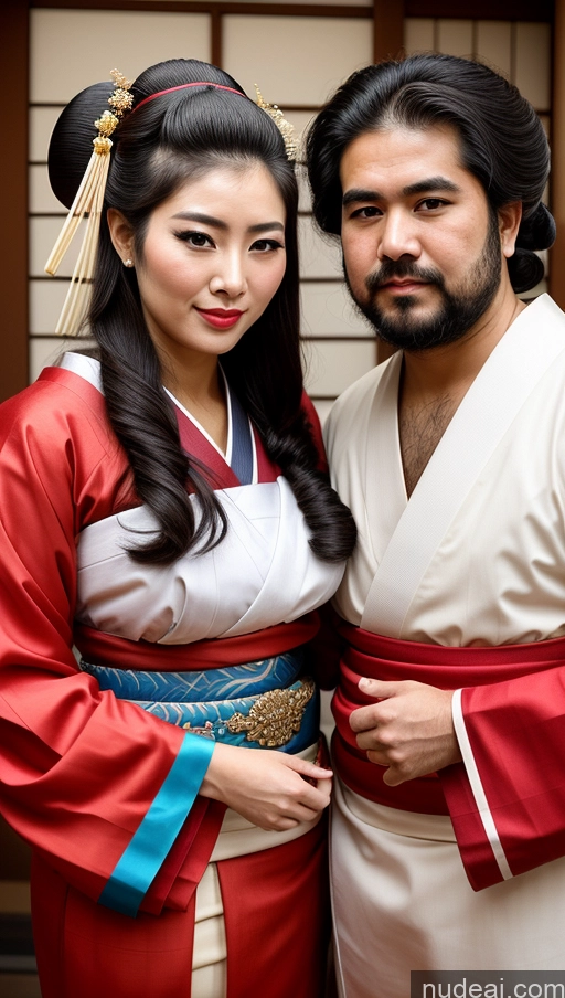 ai nude image of there are two asian people posing for a picture together pics of Geisha Traditional Tribal Busty Perfect Boobs Beautiful Pubic Hair Perfect Body Fat Big Ass Hairy Women 60s Woman + Man