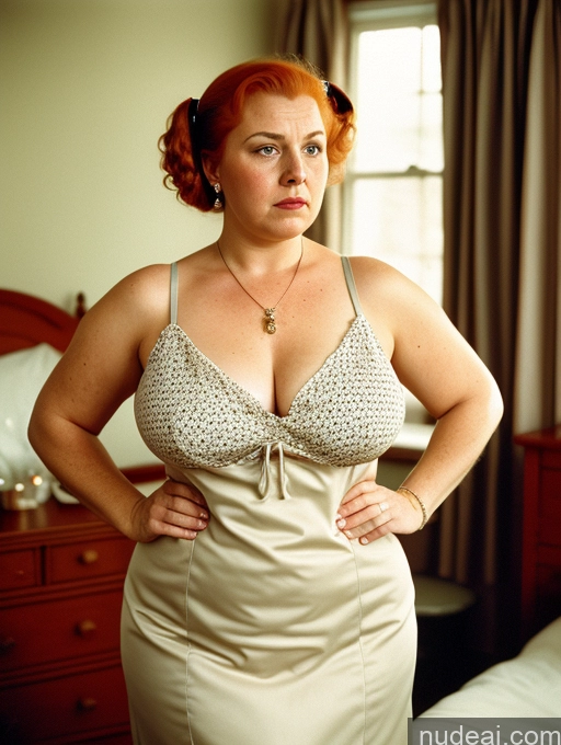 related ai porn images free for Woman Busty Big Ass Big Hips Fat Chubby Short 80s Sad Angry Ginger Pigtails Irish Vintage Bedroom Front View Dress Waitress Dark Lighting Jewelry