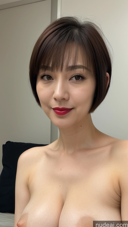 related ai porn images free for Woman One Beautiful Lipstick Fairer Skin 40s Short Hair Korean Close-up View Detailed Busty Perfect Boobs