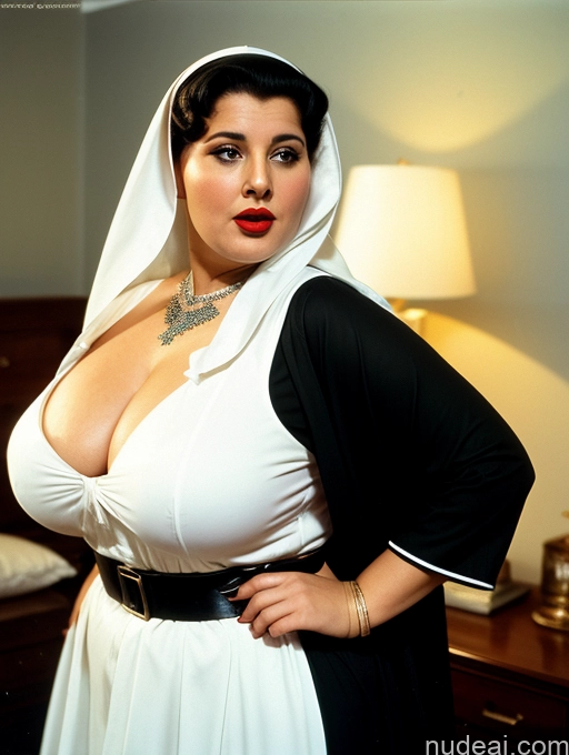 related ai porn images free for Busty Short Vintage Bedroom Front View Dark Lighting Jewelry Lipstick High Heels 60s Shocked Woman Laughing Hair Bun Dress Gloves Nun 80s Big Ass Chubby Fat Thick Arabic White Hair