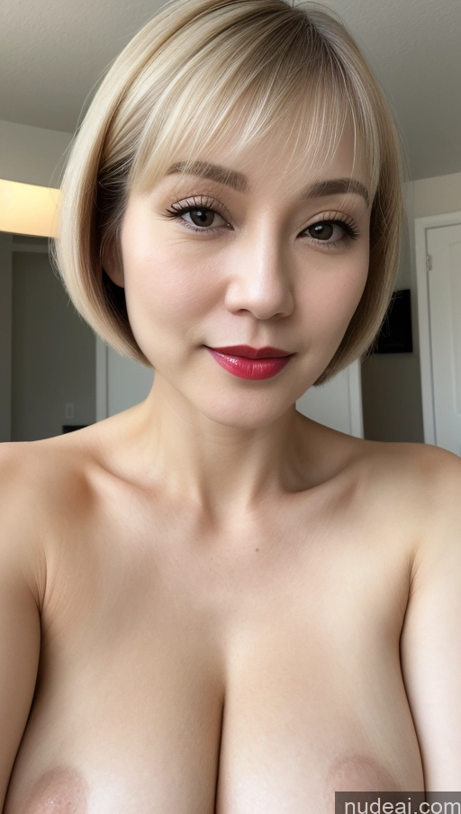 related ai porn images free for One Beautiful Close-up View Detailed Woman Fairer Skin Huge Boobs Lipstick Short Hair Korean 40s