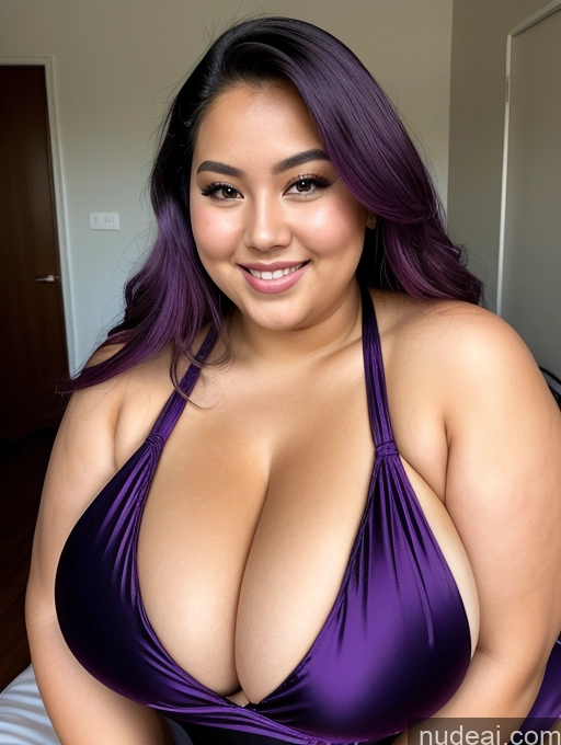 related ai porn images free for Sorority Busty Huge Boobs Beautiful Perfect Boobs Thick Chubby Fat 30s Happy Purple Hair Filipina Close-up View One Piece Swimsuit Satin