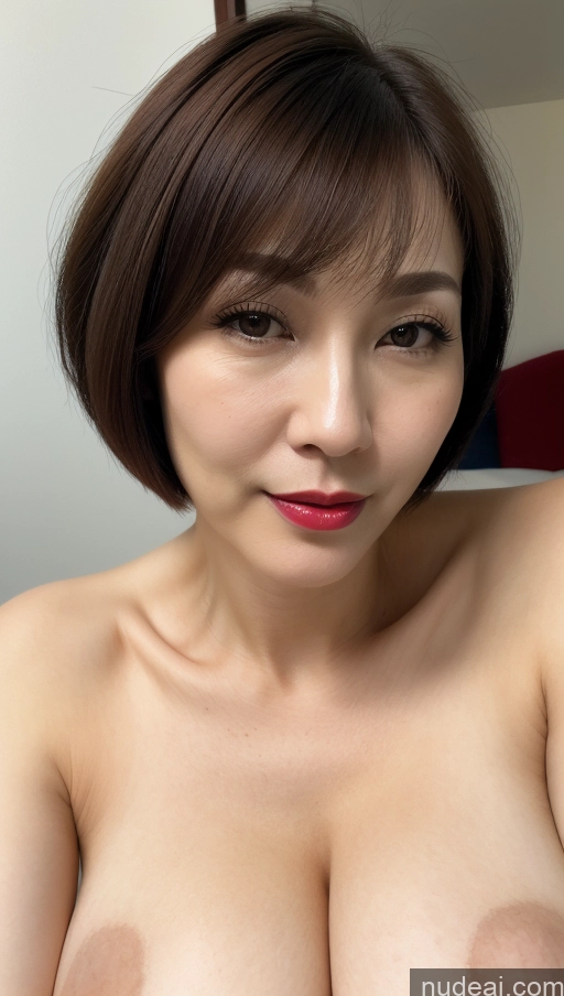 related ai porn images free for Woman One Beautiful Lipstick Fairer Skin Close-up View Detailed Huge Boobs 40s Korean Short Hair