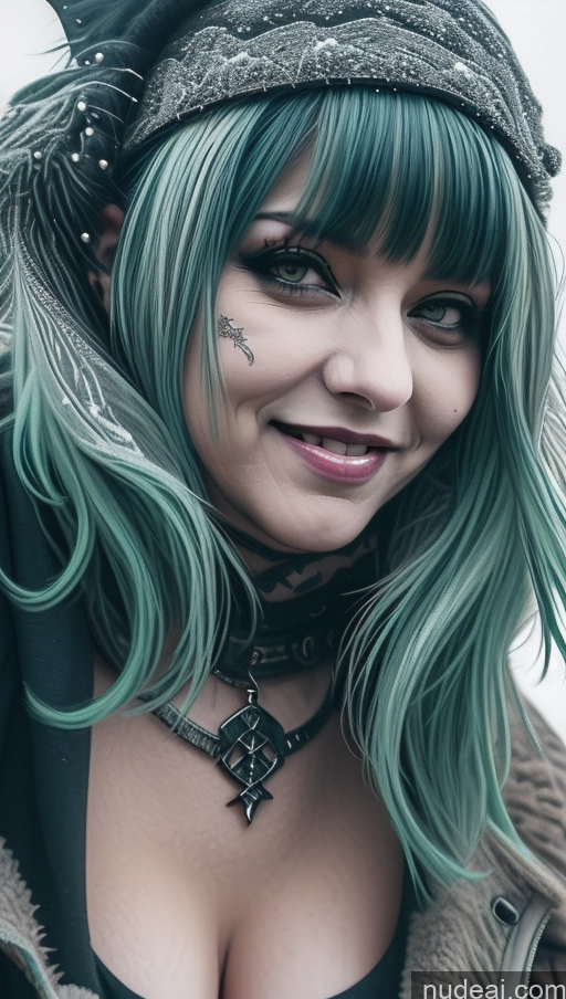 ai nude image of arafed woman with green hair and piercings posing for a picture pics of Milf Busty Perfect Boobs Chubby Green Hair Ethiopian Snow Close-up View Gothic Punk Girl Laughing