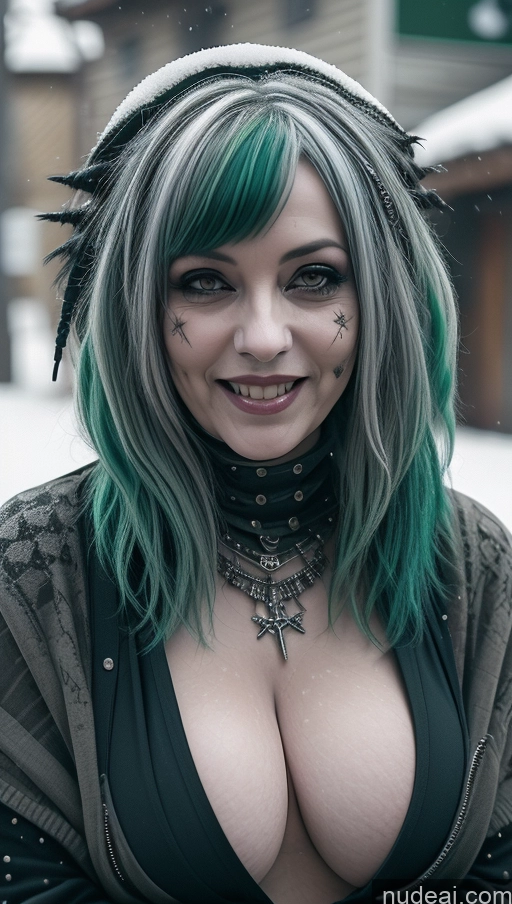 related ai porn images free for Milf Busty Perfect Boobs Chubby Green Hair Ethiopian Snow Close-up View Gothic Punk Girl Laughing