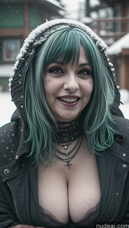 related ai porn images free for Milf Busty Perfect Boobs Chubby Green Hair Ethiopian Snow Close-up View Gothic Punk Girl Laughing