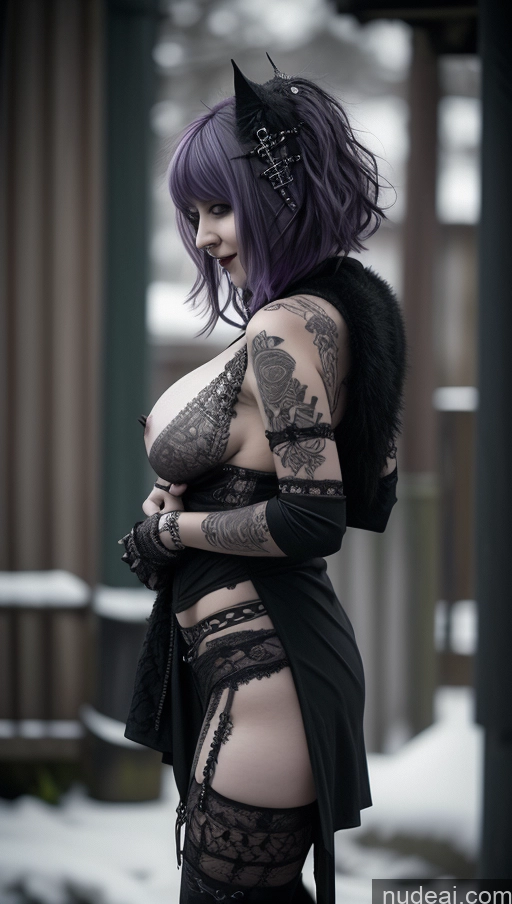 related ai porn images free for Milf Chubby Ethiopian Snow Busty Goth Perfect Boobs Gothic Punk Girl Purple Hair Topless Laughing Close-up View