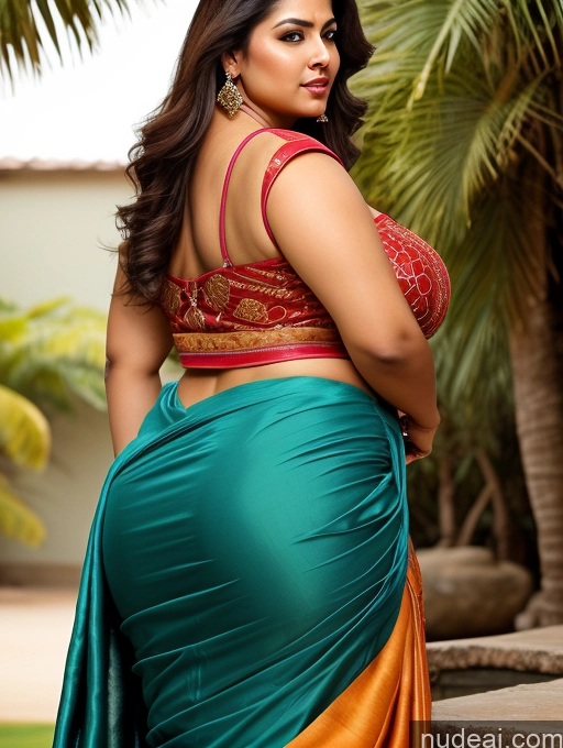 related ai porn images free for Woman One Huge Boobs Big Ass Chubby Thick Indian 40s Seductive Blouse Sari Jewelry Side View