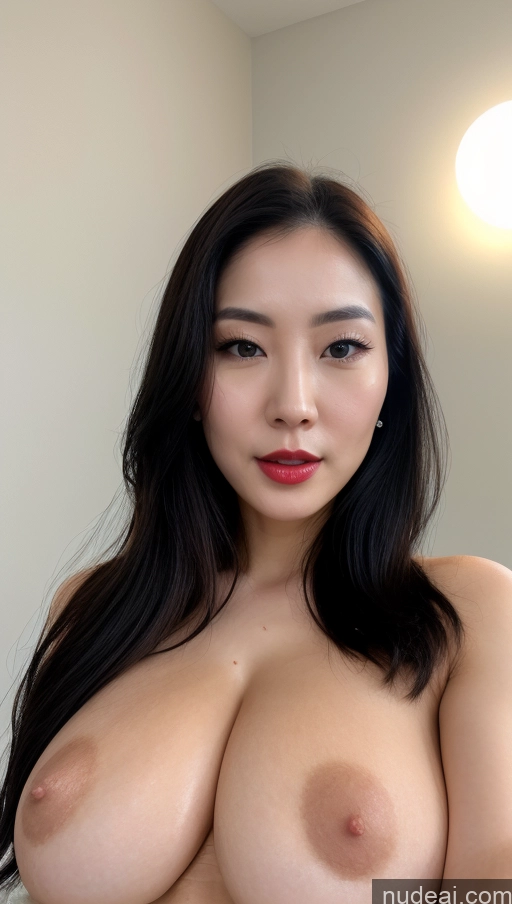 related ai porn images free for Model One Huge Boobs Beautiful Fairer Skin 30s Slicked Korean Close-up View Detailed Black Hair Lipstick Cumshot