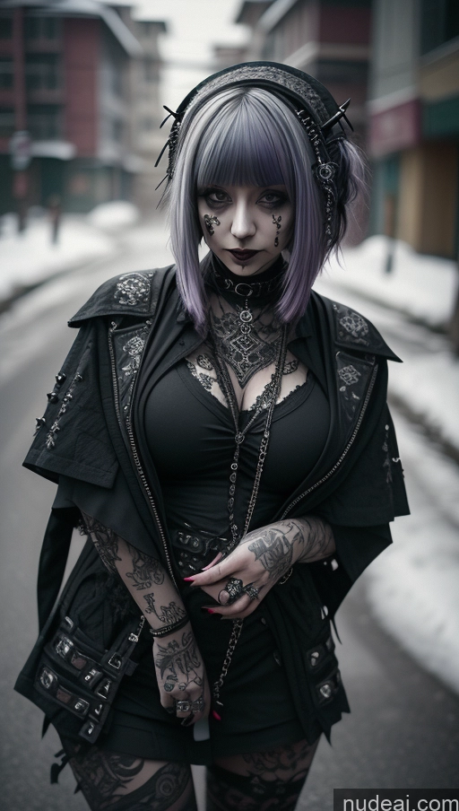 related ai porn images free for Milf Busty Perfect Boobs Chubby Short Hair Laughing Purple Hair Ethiopian Snow Close-up View Goth Gothic Punk Girl Tattoos