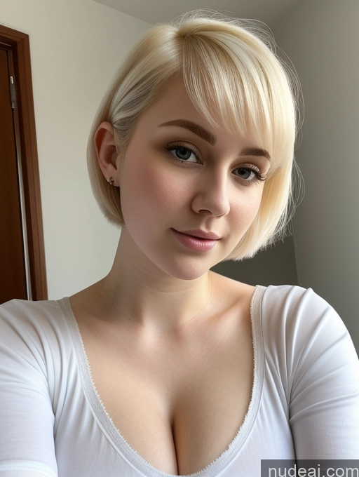 ai nude image of blond woman with a white shirt and a short blond hair pics of Busty Perfect Boobs Beautiful Thick Fairer Skin 18 Blonde Russian Close-up View Shirt Pixie