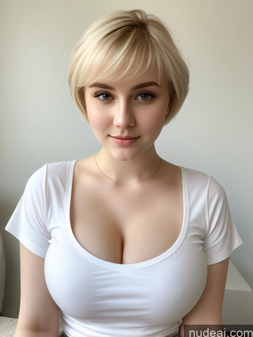 ai nude image of blond woman with big breast sitting on a couch in a white shirt pics of Busty Perfect Boobs Beautiful Thick Fairer Skin 18 Blonde Russian Close-up View Shirt Pixie