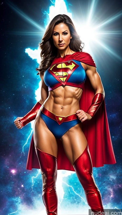 related ai porn images free for Abs Perfect Boobs Superhero Muscular Superheroine Powering Up Two