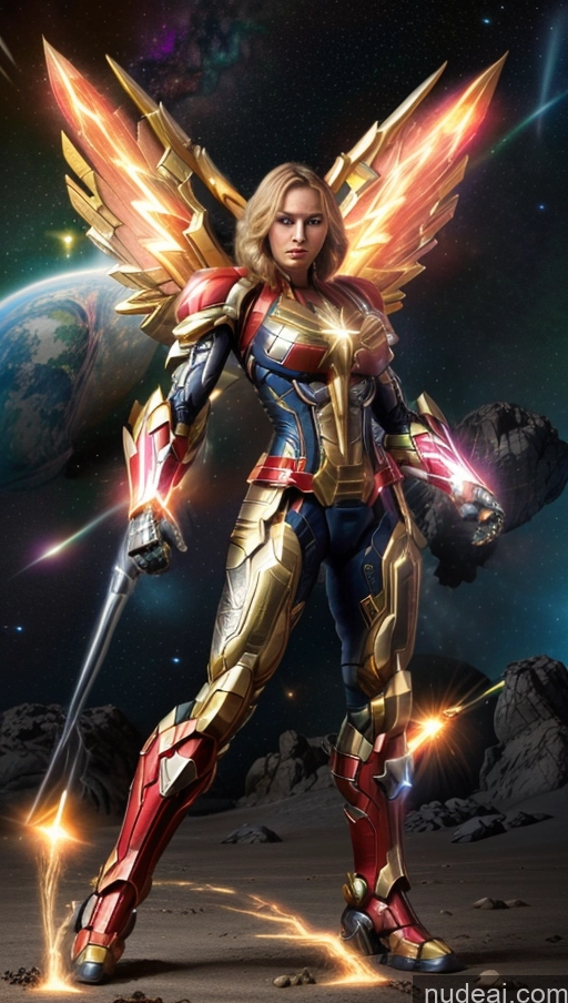 related ai porn images free for Several Bodybuilder Busty Muscular Abs Powering Up Captain Marvel SuperMecha: A-Mecha Musume A素体机娘 Has Wings Space