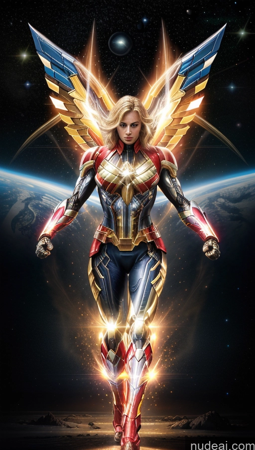 related ai porn images free for Several Bodybuilder Busty Muscular Abs Powering Up Captain Marvel SuperMecha: A-Mecha Musume A素体机娘 Has Wings Space Dynamic View Heat Vision