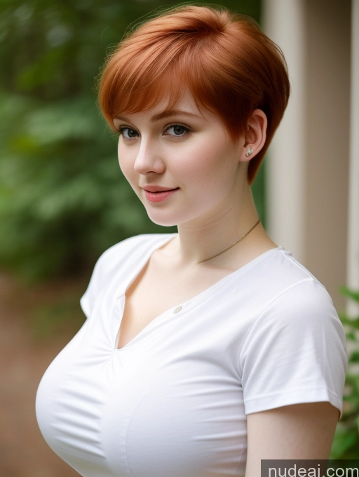 ai nude image of there is a woman with red hair posing for a picture pics of Busty Perfect Boobs Beautiful Thick Fairer Skin 18 Russian Close-up View Shirt Pixie Ginger