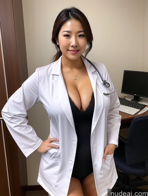 ai nude image of arafed woman in a lab coat posing for a picture pics of Perfect Boobs Big Ass Asian Doctor Cleavage