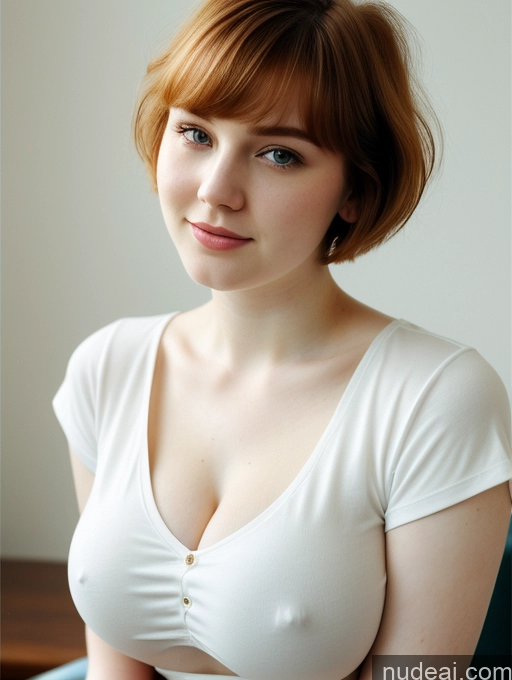 related ai porn images free for Busty Perfect Boobs Beautiful Fairer Skin Thick 18 Ginger Russian Close-up View Shirt Short Hair