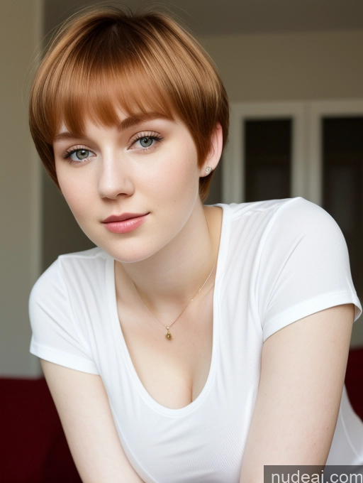 related ai porn images free for Busty Perfect Boobs Beautiful Fairer Skin Thick 18 Ginger Russian Close-up View Shirt Short Hair