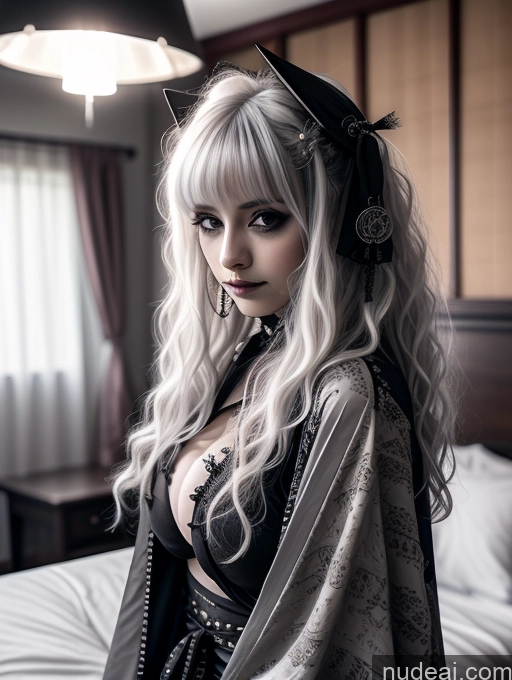 related ai porn images free for Busty Perfect Boobs Close-up View Gothic Punk Girl Model Perfect Body Beautiful 18 White Hair Curly Hair Russian Bedroom Kimono