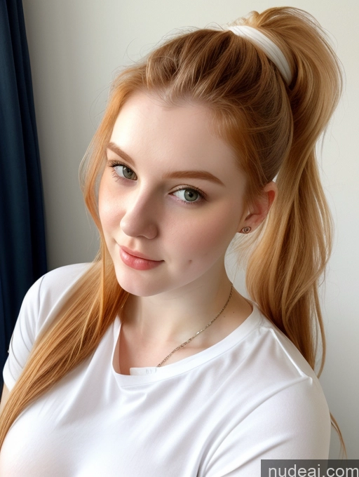 related ai porn images free for Busty Perfect Boobs Beautiful Fairer Skin Thick 18 Ginger Russian Close-up View Shirt Ponytail