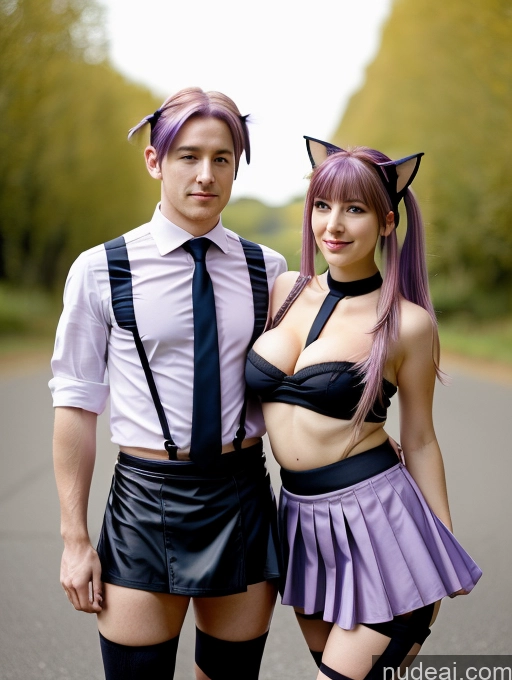 ai nude image of they are dressed up in costumes for a cosplay event pics of Bavarian Dirndl Undressing Panties Ginger British Blouse Micro Skirt Woman + Man Perfect Boobs Purple Hair, Hair Ornament, Twintails, Cat Ears Hairstyle