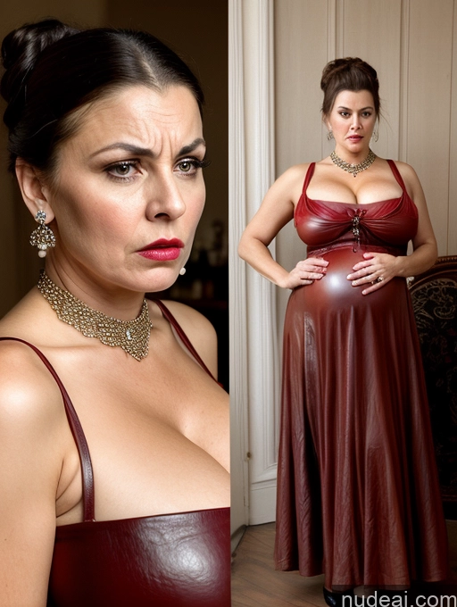 ai nude image of there is a woman in a red dress posing for a picture pics of Short Dress Pearl Jewelry Huge Boobs Shocked Lipstick Skinny Victorian 60s Busty Angry Long Skirt Leather French Pregnant 50s Brunette Hair Bun