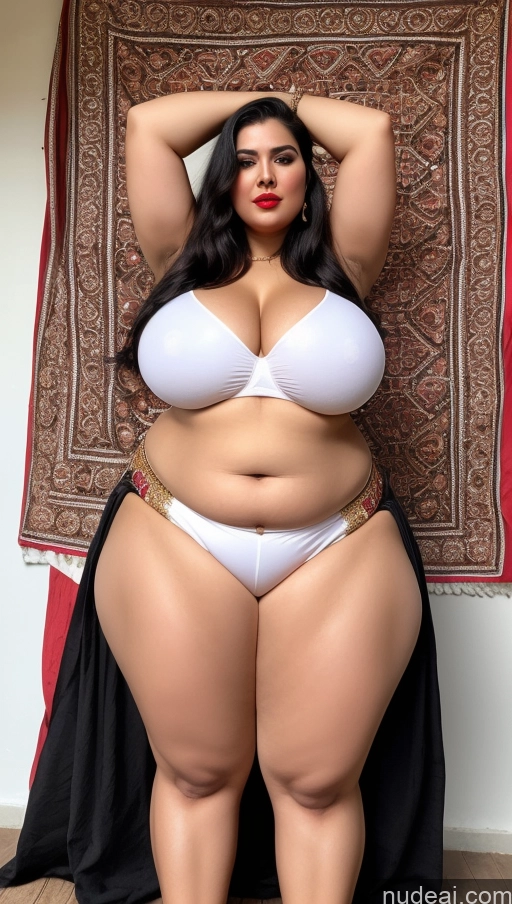 ai nude image of araffe woman in a white bikini posing for a picture pics of Huge Boobs Lipstick Big Ass Abs Chubby Fairer Skin Black Hair Long Hair Indian Traditional