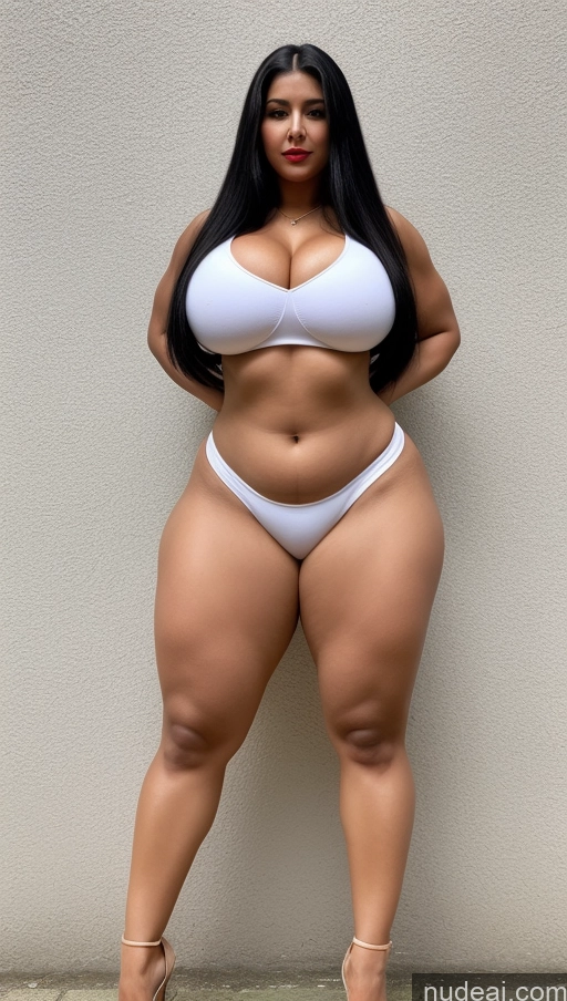 ai nude image of a woman in a white bikini posing for a picture pics of Huge Boobs Lipstick Big Ass Abs Chubby Fairer Skin Black Hair Long Hair Indian Muscular Cosplay T-pose