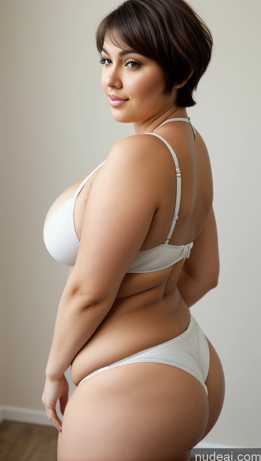 ai nude image of araffe woman in white underwear posing for a picture pics of Woman One Busty Perfect Boobs Beautiful Big Ass Thick Chubby Fat Pubic Hair Short Hair Fairer Skin Brazilian Front View Bikini