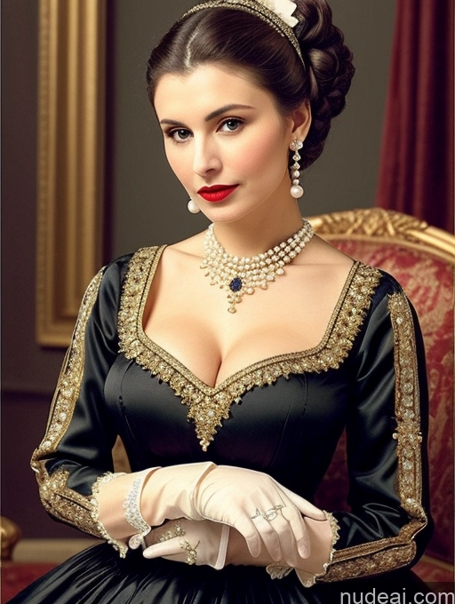 related ai porn images free for Milf Busty Skinny Short Lipstick 18 Sad Shocked Hair Bun Front View Dress Traditional Victorian Bows Gloves Pearl Jewelry French Brunette