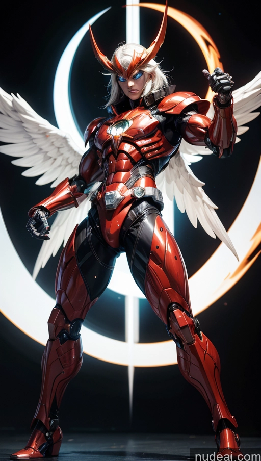 ai nude image of a close up of a person with a sword and wings pics of Abs Superhero Angel SSS: A-Mecha Musume A素体机娘 Heat Vision Busty Science Fiction Style Dynamic View Several Cosplay Powering Up Fantasy Armor Battlefield Bodybuilder Muscular