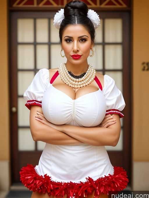 related ai porn images free for Woman Busty Huge Boobs Lipstick Short Skinny 40s Sad Shocked Black Hair Hair Bun Arabic Front View Dress Traditional Victorian Cheerleader Pearl Jewelry