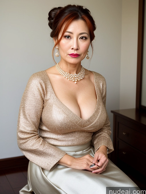 related ai porn images free for Milf Busty Lipstick Skinny Short Sad Shocked Front View Dress Long Skirt Traditional Sweater Pearl Jewelry 40s Hair Bun Japanese Ginger